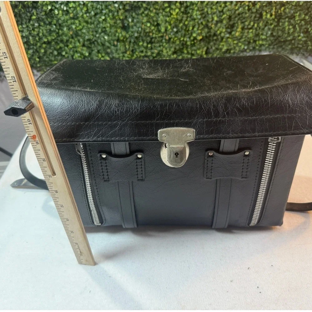 Vintage 60s MCM Train Case Blk Vinyl K.I. & Co Japan Photography MCM Travel Bag